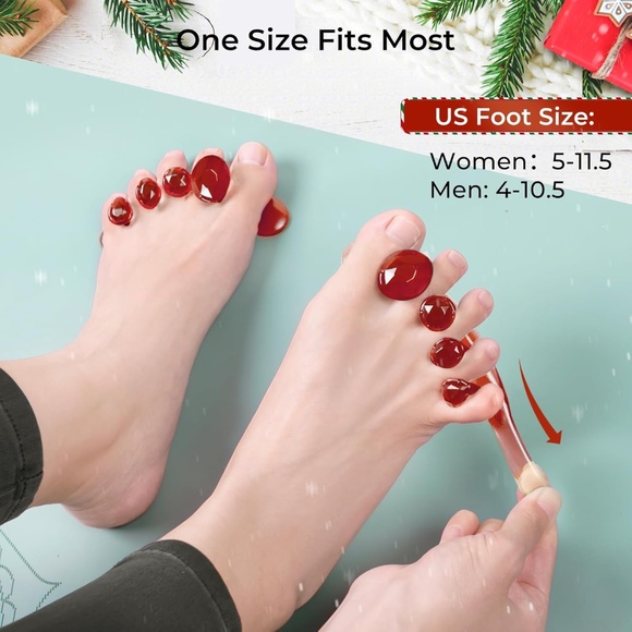 Tech Love Gel Toe Spacers Red Gem - Picture 2 of 8